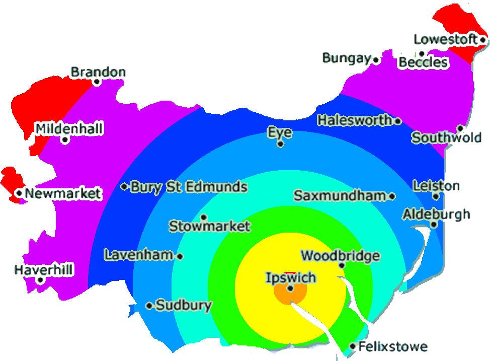 map of suffolk with price zones